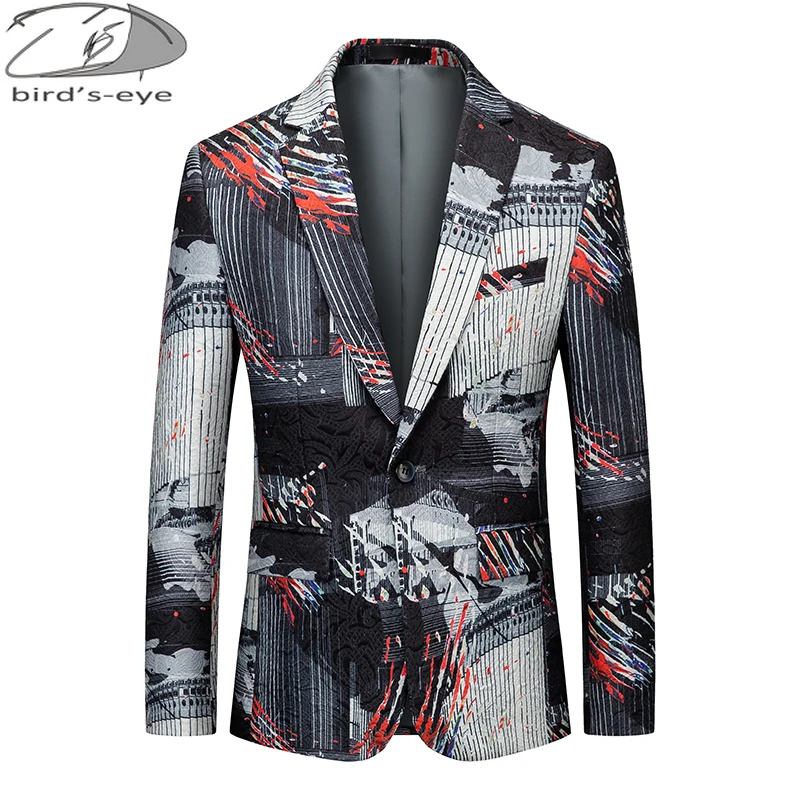 6XL Mens Luxury Printed Suit Night Club Stage Wedding Social Casual Suit Slim Formal Fit Casual Men Blazer Jacket Plus Size men suits jackets