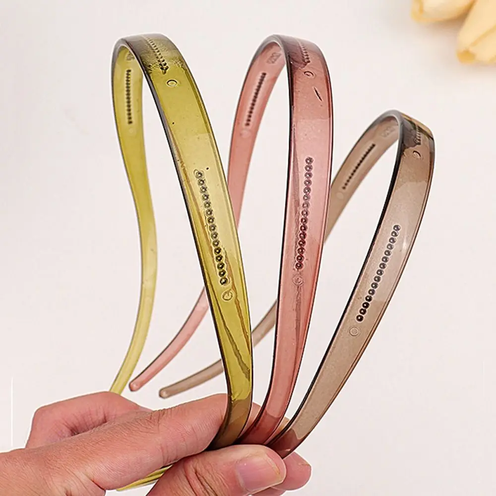 

Simple Plastic Sunglasses Headband Tooth Transparent Non-slip Thin Hair Hoop Hairband Hairstyle Fixing Tool