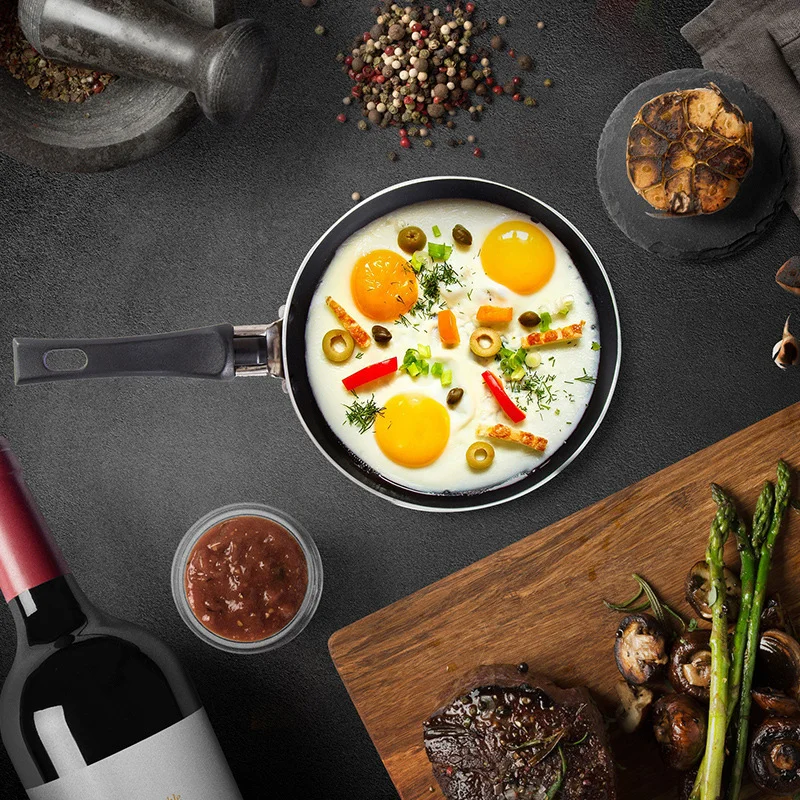 One Egg Frying Pan, Mini Cast Iron Skillet Small Frying Pan Nonstick Mini  Frying Eggs Pan Non Stick Pot With Handle Round Fry Pan Portable Fried Egg