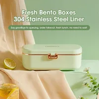 Boîte à déjeuner électrique chauffage Mini déjeuner boîte à riz chaud Portable sans eau chauffage des aliments boîte à déjeuner bureau dortoir boîte à déjeuner chauffage 2