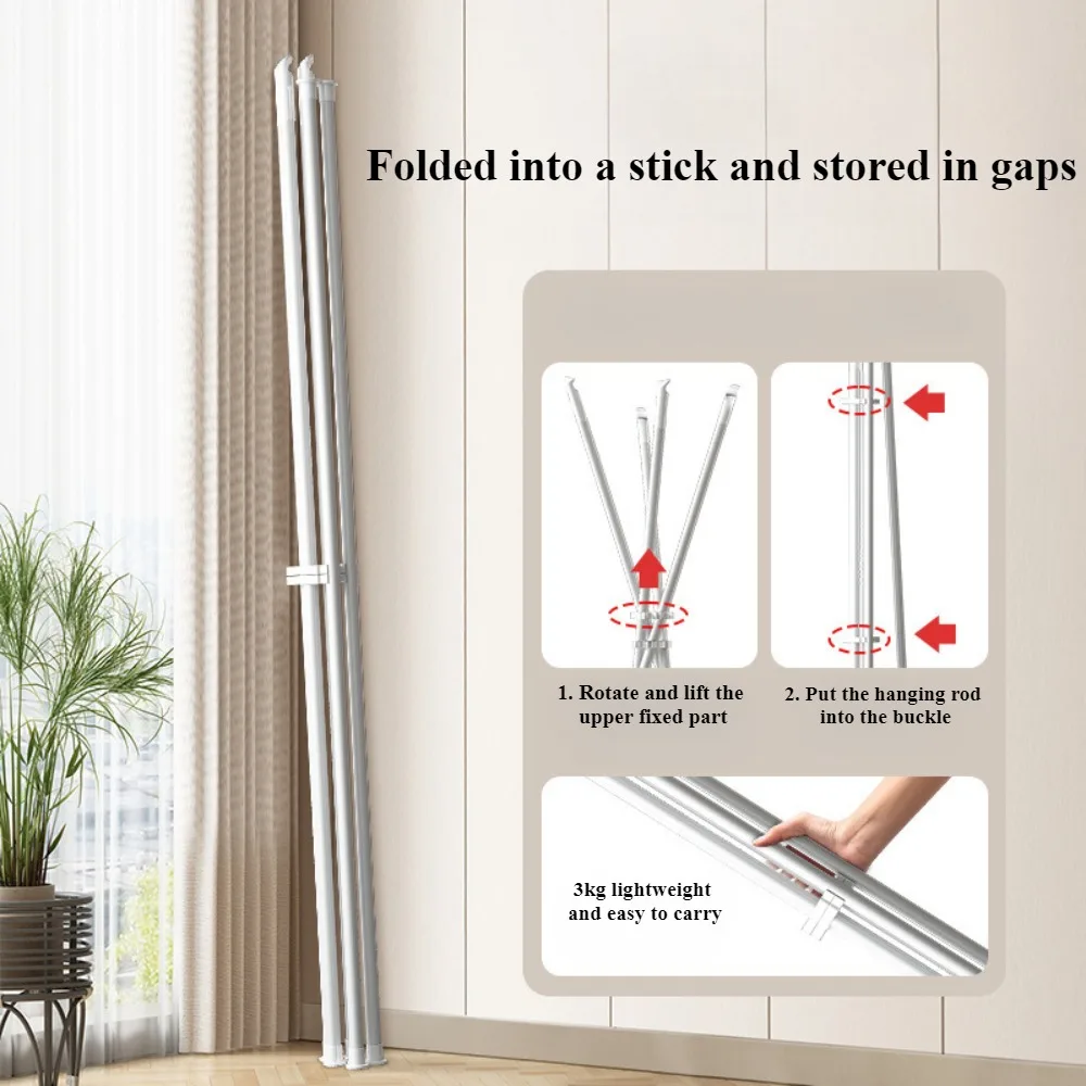 Foldable Drying Rack X-Shaped Clothes Hanger Indoor Floor-Standing Balcony For Household No Need To Install Simple Clothes Rack