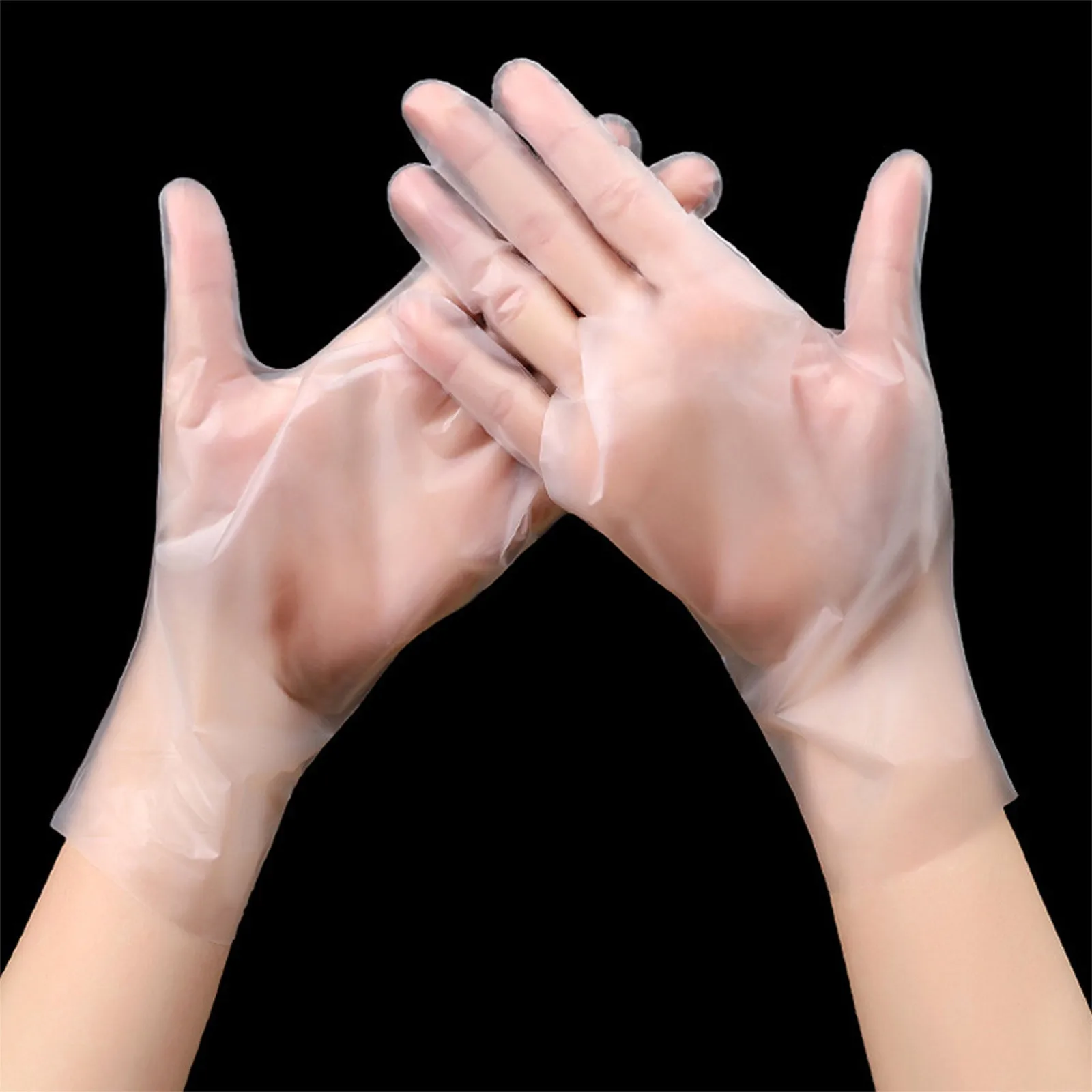 100pc Disposable Plastic Gloves For Food Cooking Garden Cleaning Home Dining Barbecue Transparent Multifunctional Gloves