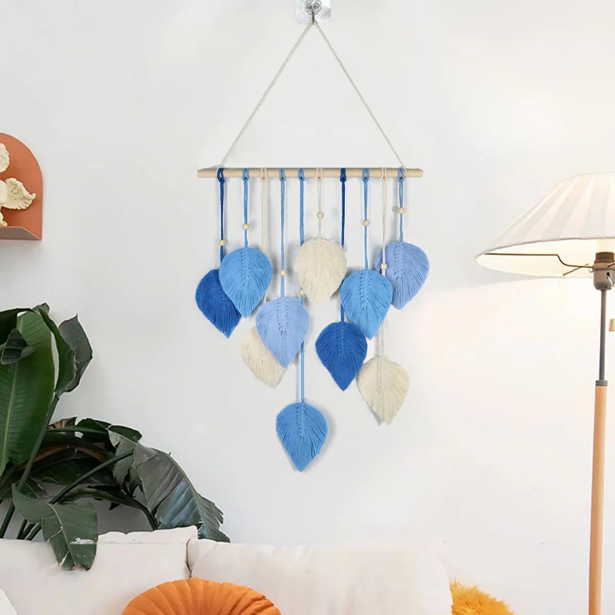 Tapestry Decor Reative Handmade Woven Leaf Wall Hanging Tapestry Bohemian Style Pendant Home Wall Decoration Colorful Living Room Decoration