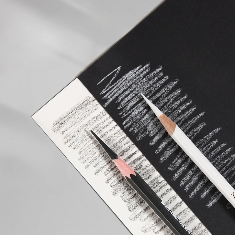 12pcs/Box Charcoal Art Student White Highlighting Sketching Pencil Set Student Drawing Sketching Black Charcoal Pencil