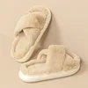 Casual Fluffy Slippers Women Home Flats Designer Winter Shoes Girls New Fashion Platform Slippers House Warm Footwear Large Size 5