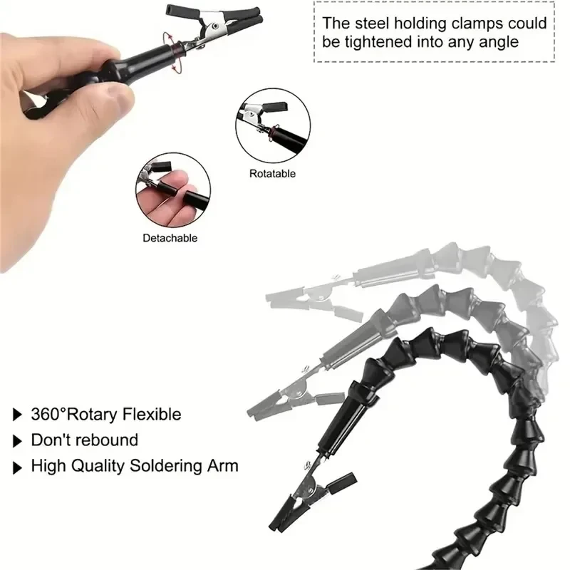 Soldering Station 3Pcs Flexible Arms Soldering Iron Holder Third Helping Hand Tool Pcb Welding Repair