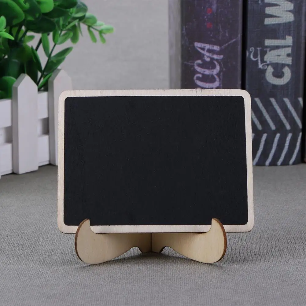 Mini Wooden Chalkboard Portable Stand Message Boards Decorative Tabletop Multi-function Durable Creative for Wedding Party