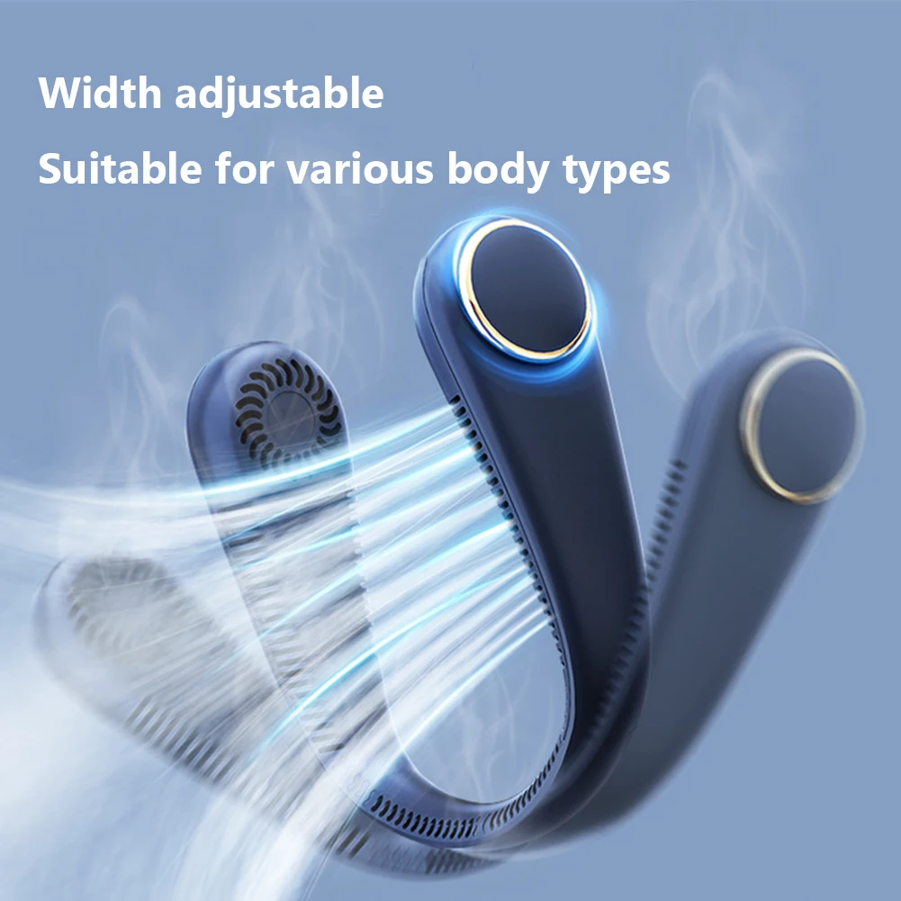

Portable Neck Fan USB Rechargeable Bladeless Mute Neckband Fans Summer Air Cooling Fan Mini Electric Fans For Outdoor Sports
