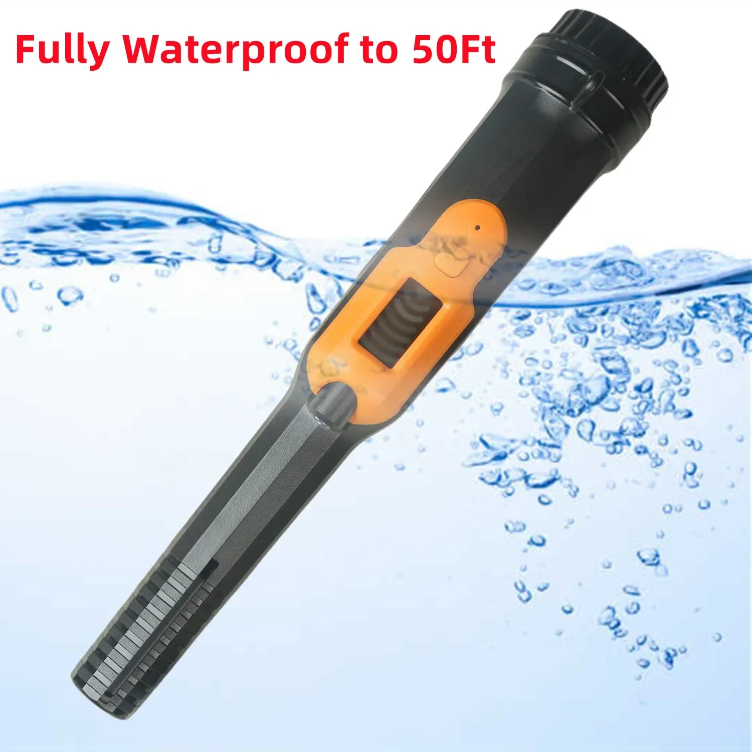 IP68 Fully Waterproof Portable Pinpointing Gold Metal Detector with LED Flashlight Security Detector for Metal Coin Gold