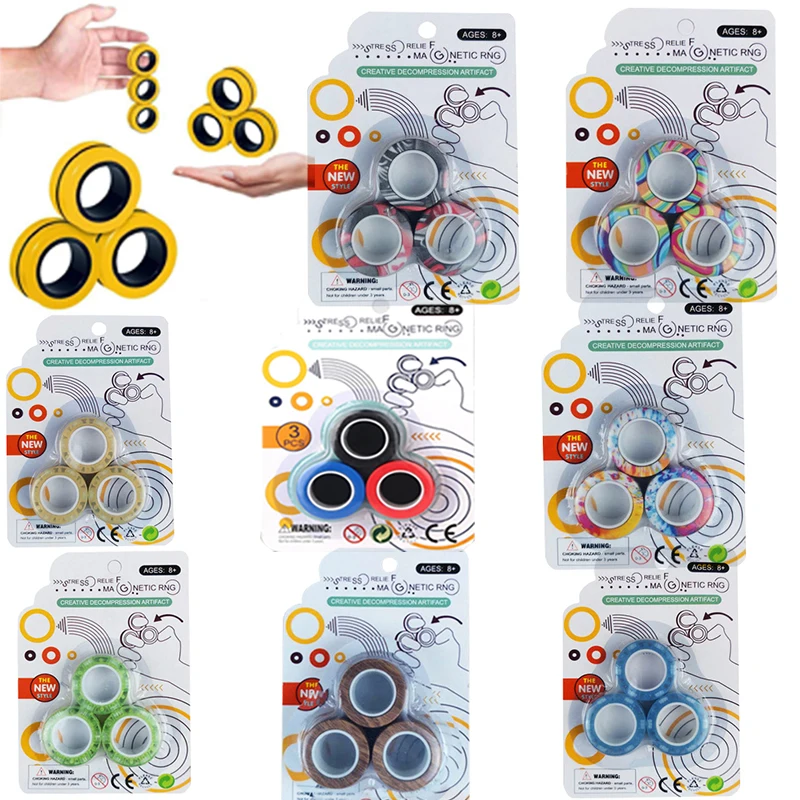 FinGears Magnetic Rings Anti-stress FinGears Magnetic Rings For Autism ADHD  Anxiety Relief Focus Decompression Fidget