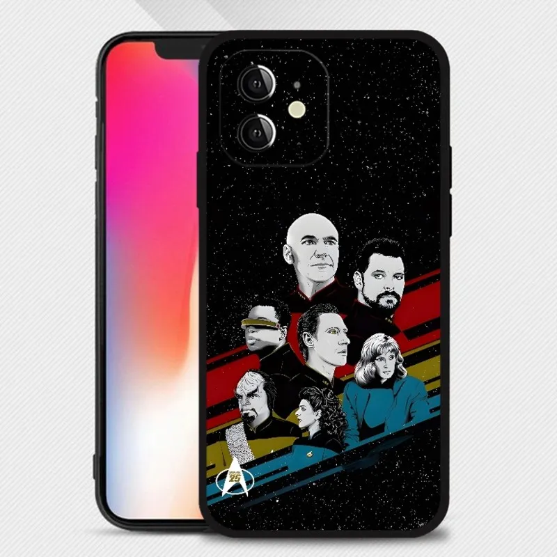 スターとトレックスマホケース,iphone用,ブラック,ソフト