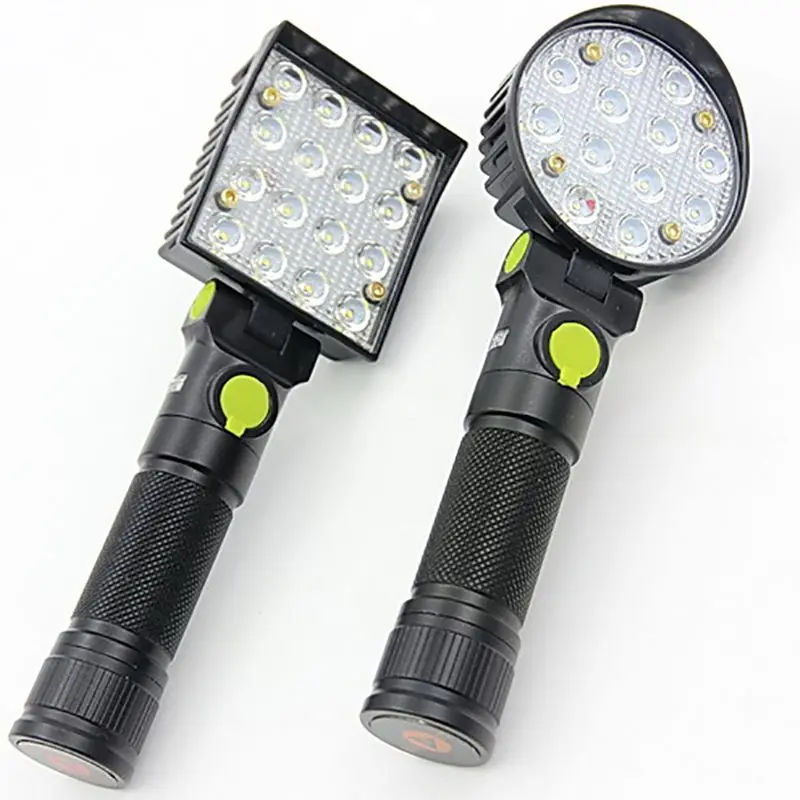 Rechargeable LED Work Light with Magnetic Flexible Base, USB Charging, 4 Lighting Modes, COB Flashlight for Camping, Car Repair