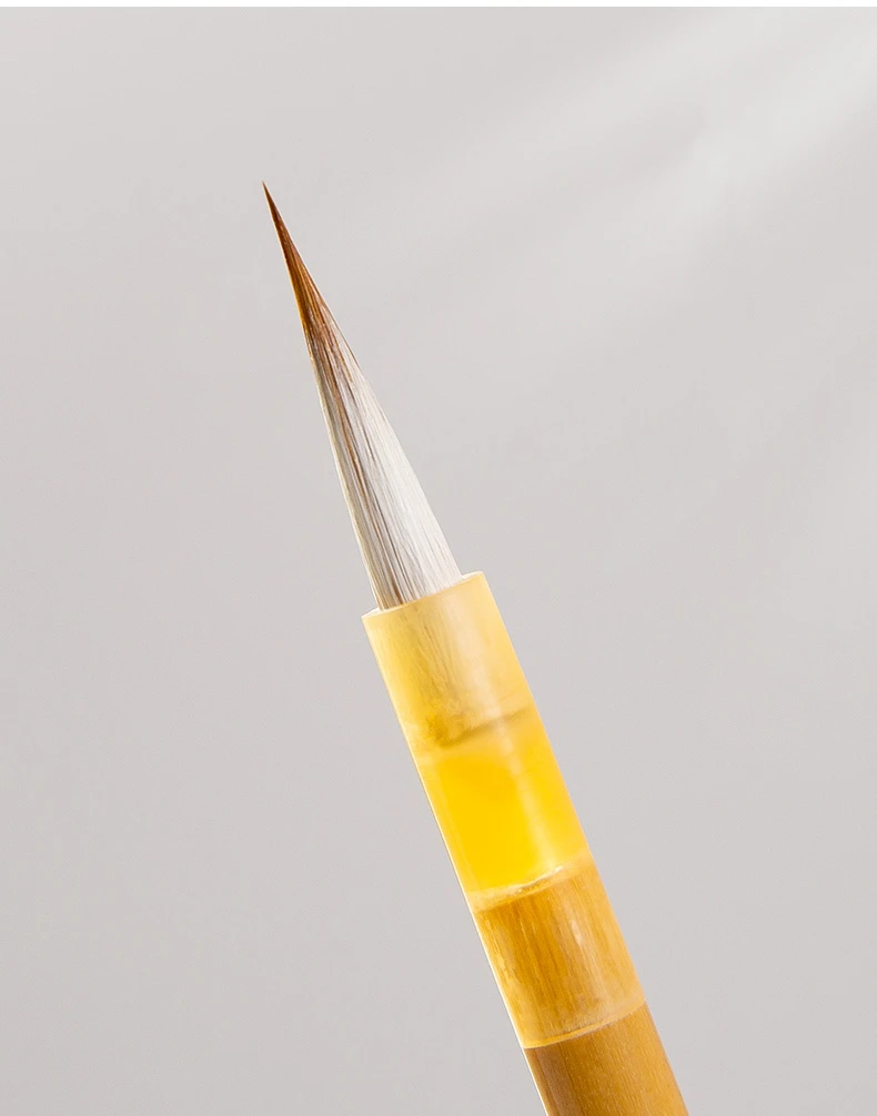 Gemischter Woll-Kalligrafiepinsel, schlanker Goldpinsel, Pinsel für chinesische Malerei, Linienzeichnungspinsel, Schreibpinsel, Anfängerset – Detail 6