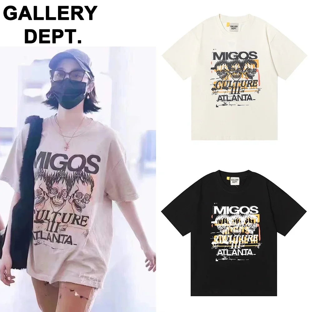 

GALLERY DEPT 2023 New Fashion Summer Letter Print GD Woman Original T Shirt Men Women Tops Short Sleeve Cotton