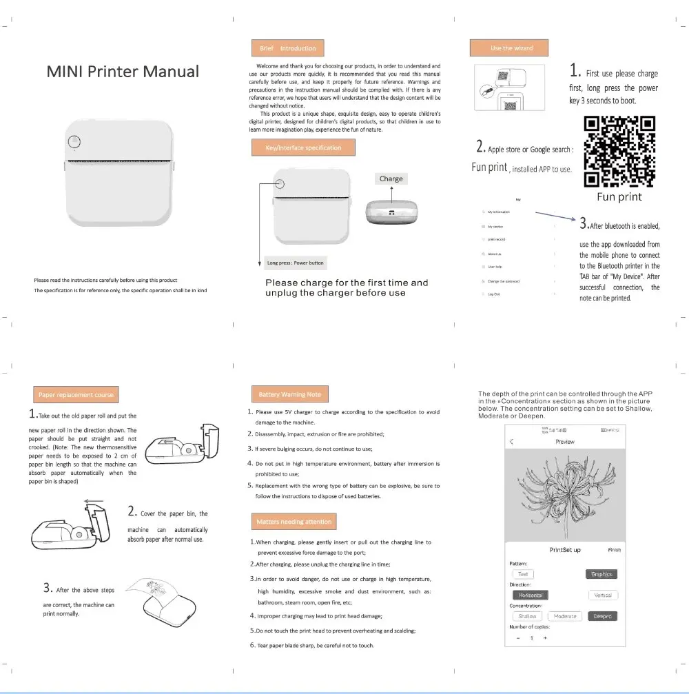 Mini Thermal Printer Bluetooth