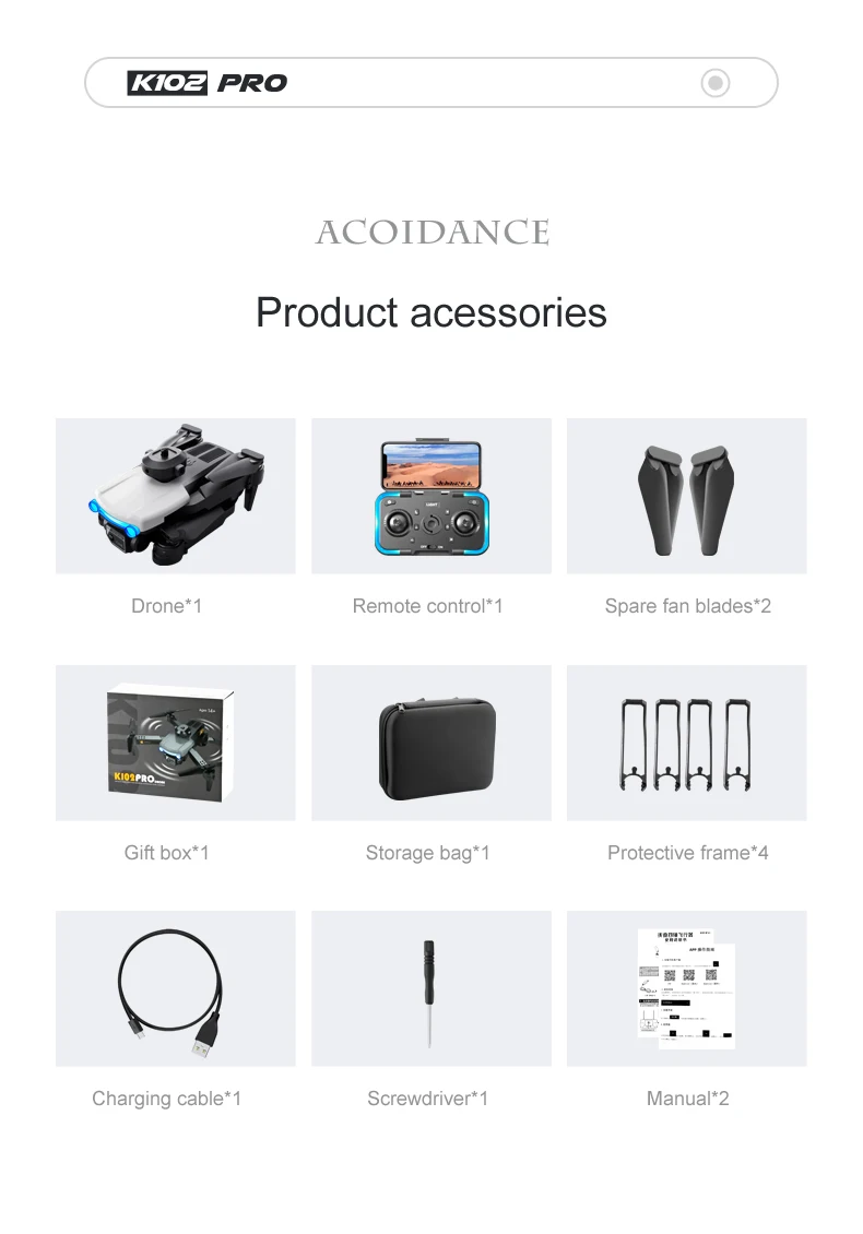 K102 Pro Drone, k1oz pro acoidance product 