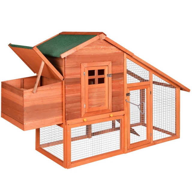 Gallinero grande de madera al aire libre conejo, conejo, jaula para  gallinas con puerta de ventilación, bandeja extraíble y rampa para jardín,  patio