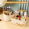 Makeup Organizer Countertop With Drawers 360 Rotating Makeup Brush Holder Capacity Skincare Organizer For Vanity Durable 2