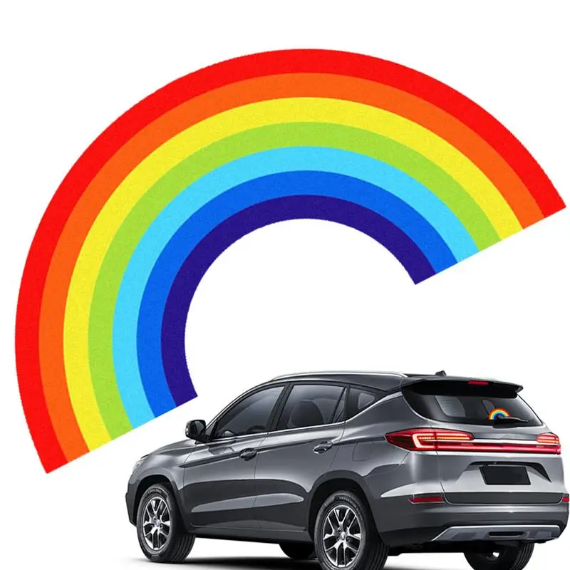 Rainbow Stickers For Car Weather-Resistant Automotive Decals Waterproof Rainbow Decals Car Accessories Rear Windshield Sticker