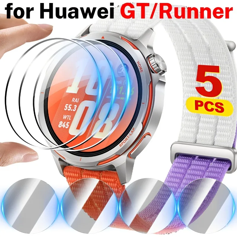 Premium Tempered Glass Screen Protector Film for Smartwatches - Explosion-Proof Protection, Available in 5/3/1 Packs