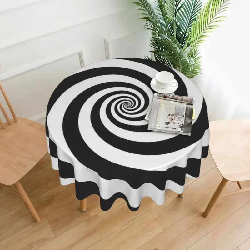

Гипнотическая психоделическая спиральная Декоративная скатерть, толстая круглая столовая скатерть, скатерть для чайного столика