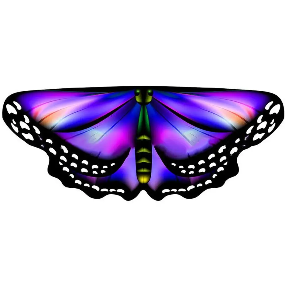 Kinder Schmetterlingsflügel Cape Mädchen Fee Schal Pixie Umhang Kostüm buntes Kleid Cos - Bild 13 von 21