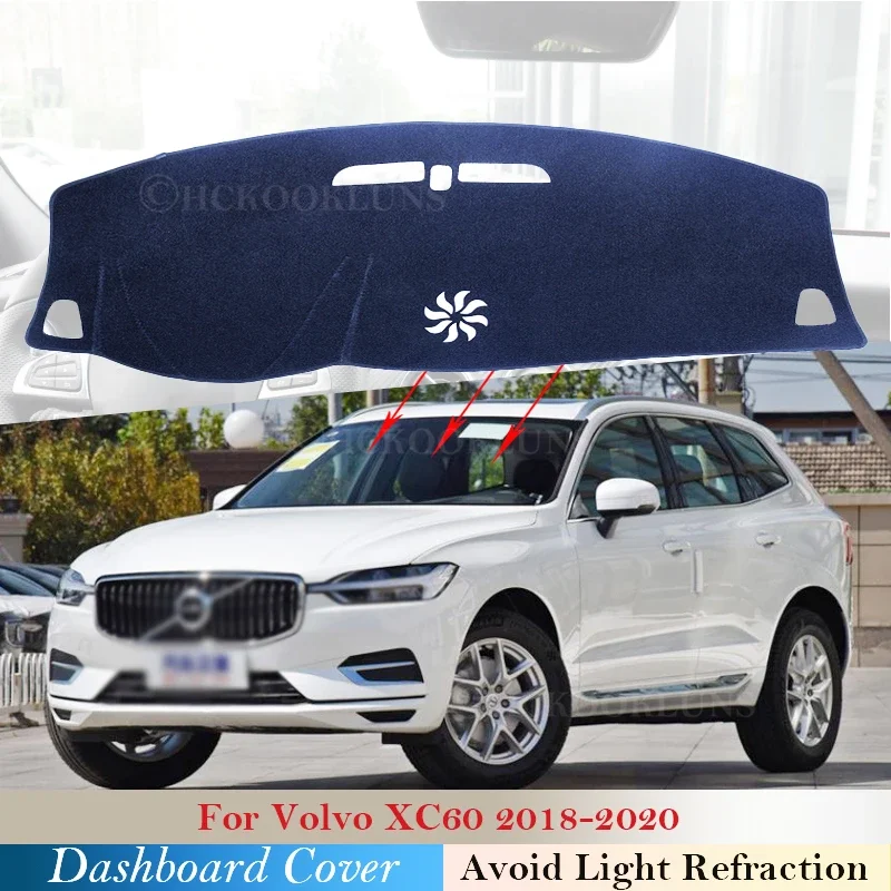 

Защитная накладка на приборную панель для VOLVO XC60 2018 2019 2020 автомобильные аксессуары приборная панель Sunshad Dashmat анти-УФ коврик