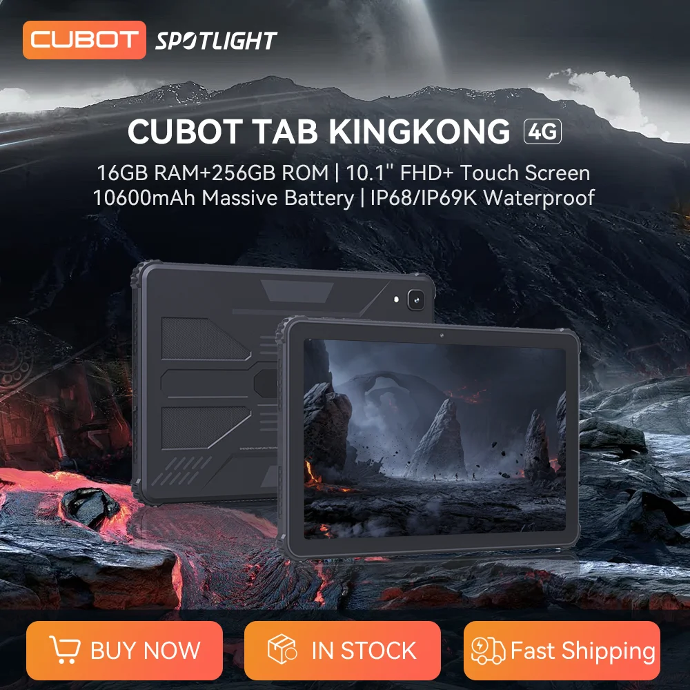 Cubot TAB KINGKONG, Rugged Tablet Android 13, IP68 Waterproof