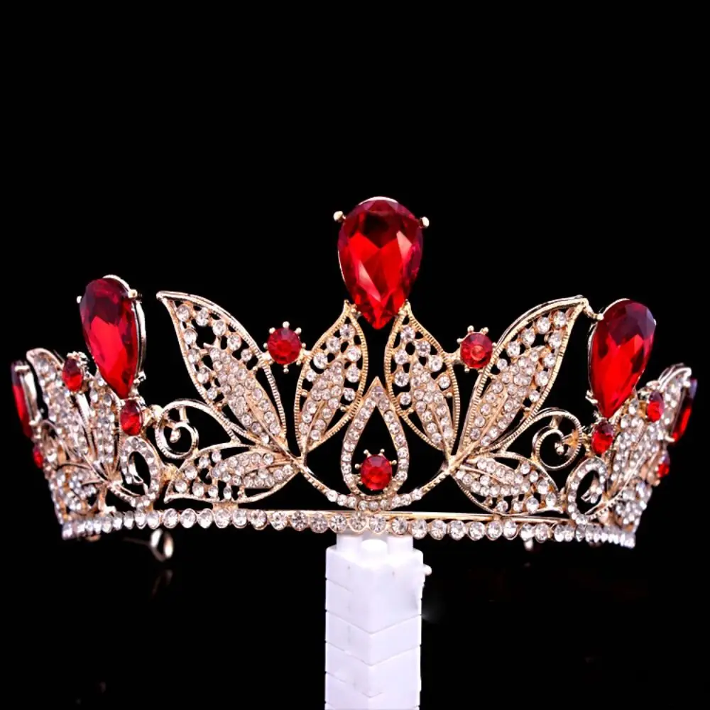 

Colorful Retro Baroque Vintage Princess Wedding Rhinestone Tiara Hair Accessories Bride Crown Crystal Crown