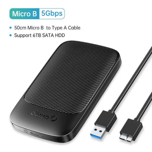  ORICO USB3.0 5Gbps Hard Drive Enclosure 2.5 Inch SATA to Micro B HDD SSD Case Support Auto Sleep for PC Laptop Notebook HDD 