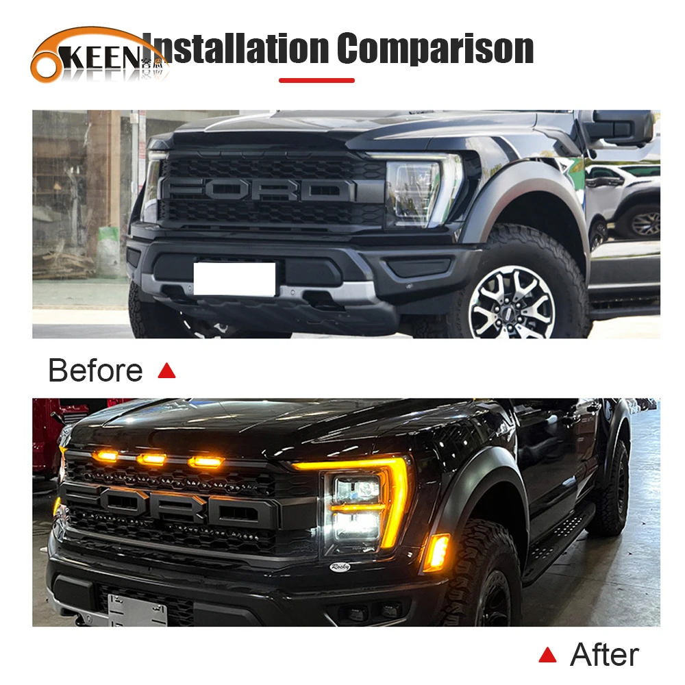 OKEEN LED Car griglia anteriore luce per Ford Raptor F-150 F150 2022 2023  Car Eagel Eye Light decorazione lampada DRL accessorio Auto 12V - AliExpress, image size:1000x1000