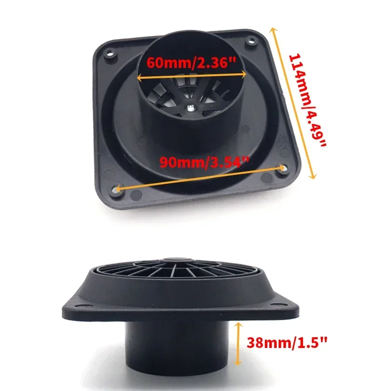 Webasto Eberspacher 히터용 블랙 자동차 에어컨 배출구, 선풍기 에어컨 통풍구 포함, 60mm, 75mm, 90mm