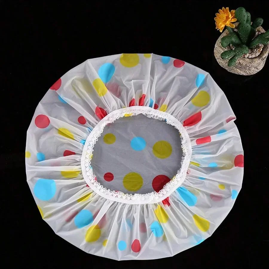 Anti-oil Smoke WOMEN'S Household 5pcs Waterproof Shower Cap Bathing Hair Care Shower Cap Dry Hair Cap