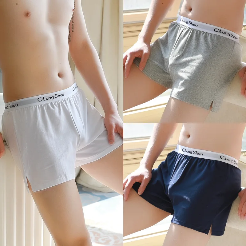 Men's Underwear Pure Cotton Loose Arrow Pants Boys Mid-waist Simple Boxers Fat Size Boxer Shorts Head Men