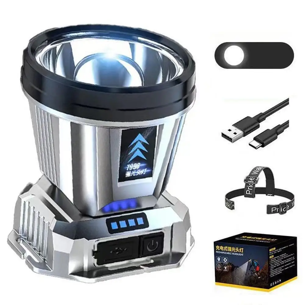 LED Rechargeable Headlamp High Lumens Super Bright Light Head Mounted Work Head O5F9