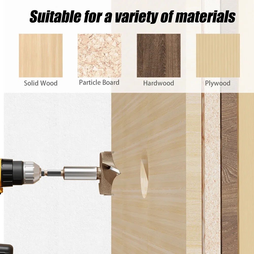 1pc Carbide Forstner Drill Bit (10-50mm) – Hex 1/4" Shank for Hinge Boring & Woodworking – Hole Saw Cutter