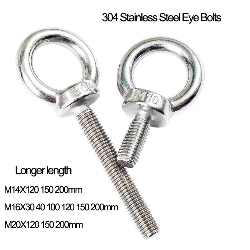 Pack Of 10 Eye Bolts M6 304 Stainless Steel Eye Bolts Ring Round Eye - View #2