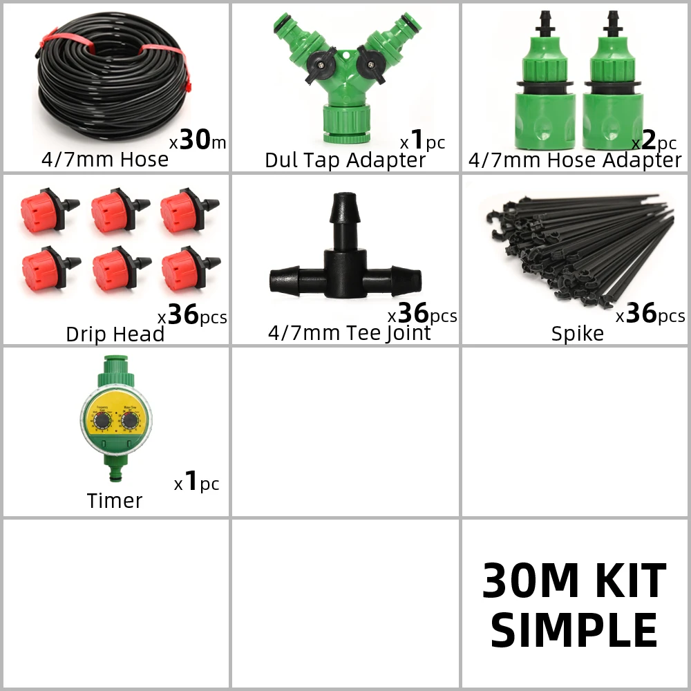 5M-60M Drip Irrigation System With Timer Simple Drippers For IrrigationAutomatic Watering System Watering Set Water Plant System 