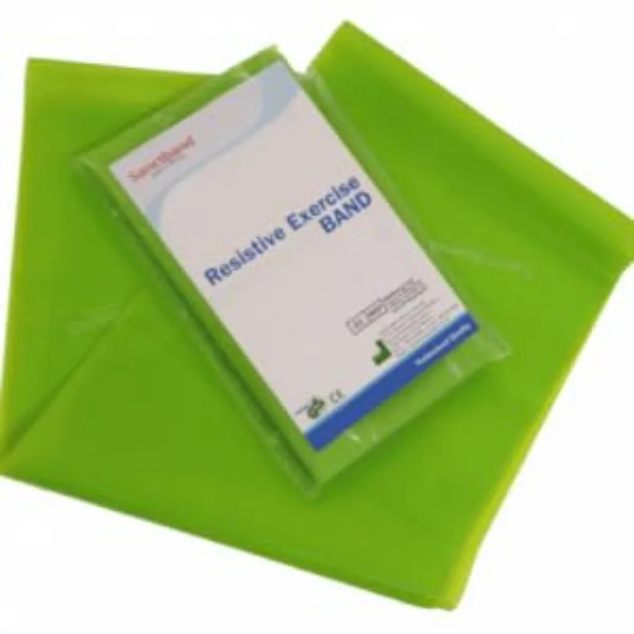 (Level 3 Medium) Green 30 Dispenser 5Ft/1.5Meter Latex Resistance Exercise Bands Physical Therapy Strength Training Yoga Pilates