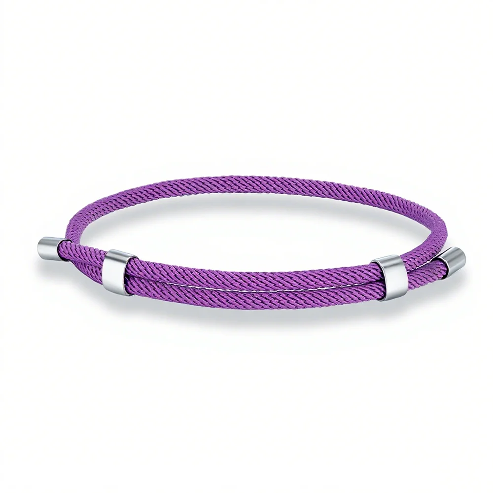 MKENDN Simple Style Men Women Bracelet 3mm Durable Marine Rope With Polished Steel Closure Jewelry Summer Beach Gifts