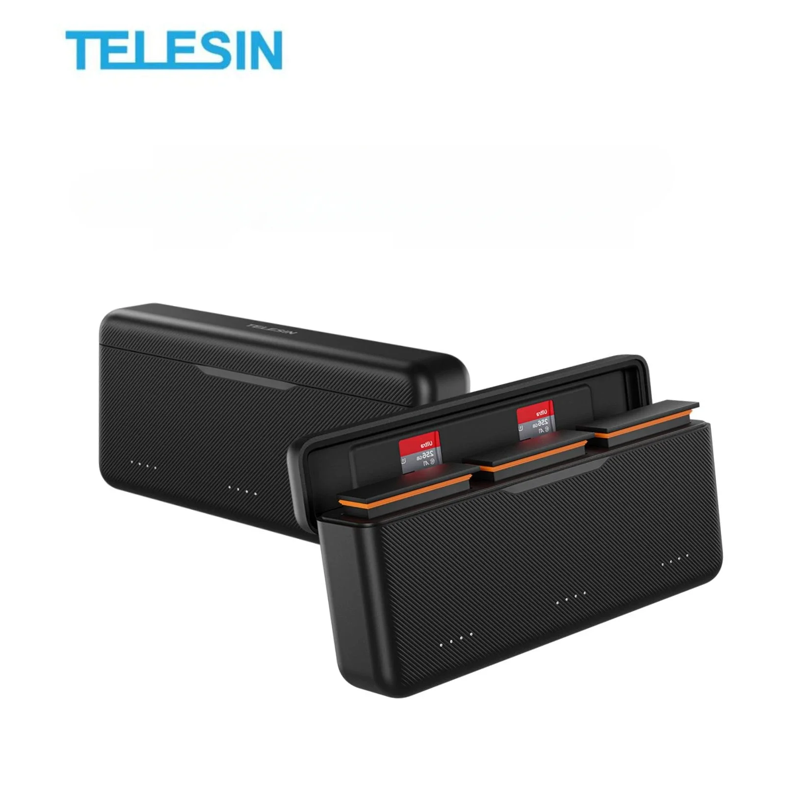 TELESIN Fast Charging Case for DJI OSMO Action 5 4 3 Type-C Battery Charger with TF Card Storage DJI Action Camera Accessories
