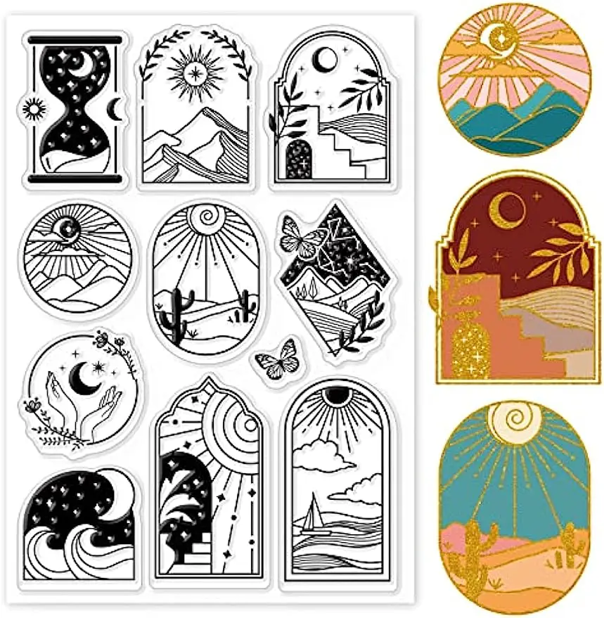 Tarot Theme Pattern Clear Stamps Vintage Style Silicone Transparent Stamps  Stars Constellations Witches Clear Stamp Seals - AliExpress