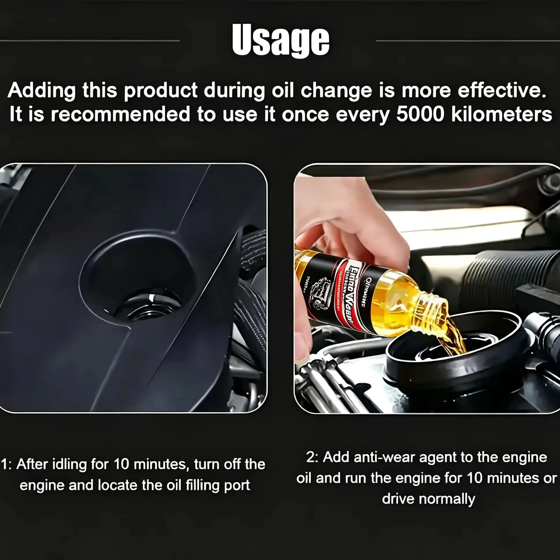Protezione Antiusura per Motori 100ML, Riduce il Rumore del Motore, Sigilla Rapidamente le Crepe, Senza Attrezzi Professionali, Manutenzione Motori Auto, Camion, SUV - Image 3