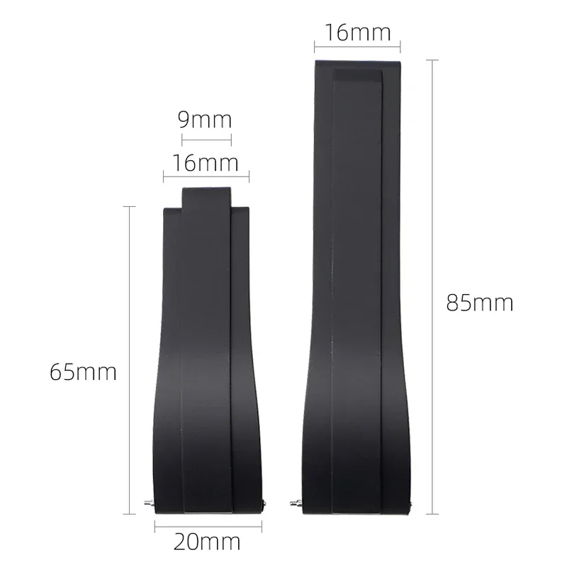 Luxury Waterproof TPU Rubber Watch Band with Stainless Steel Folding Buckle