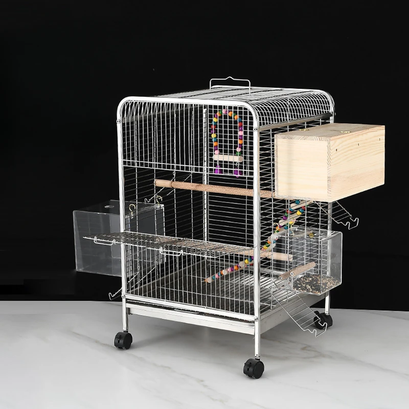 

Aviary Pet Bird Cage Hammocks Stainless Steel Bird Cage Shelter Feeder Playground Maisons Et Habitats Decorative Home Cages