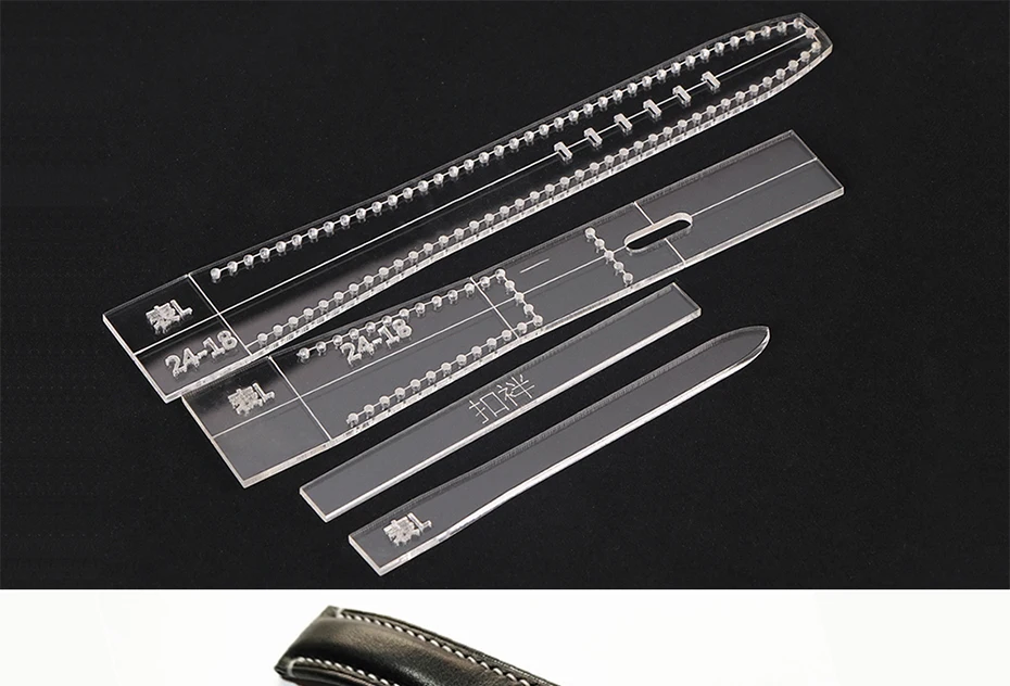 16/18/20/22/24/26mm Leder Handwerk Acryl Uhrenarmband Band Schablone Vorlage Werkzeug DIY Acryl Vorlage Muster Schablone Leder – Detail 1
