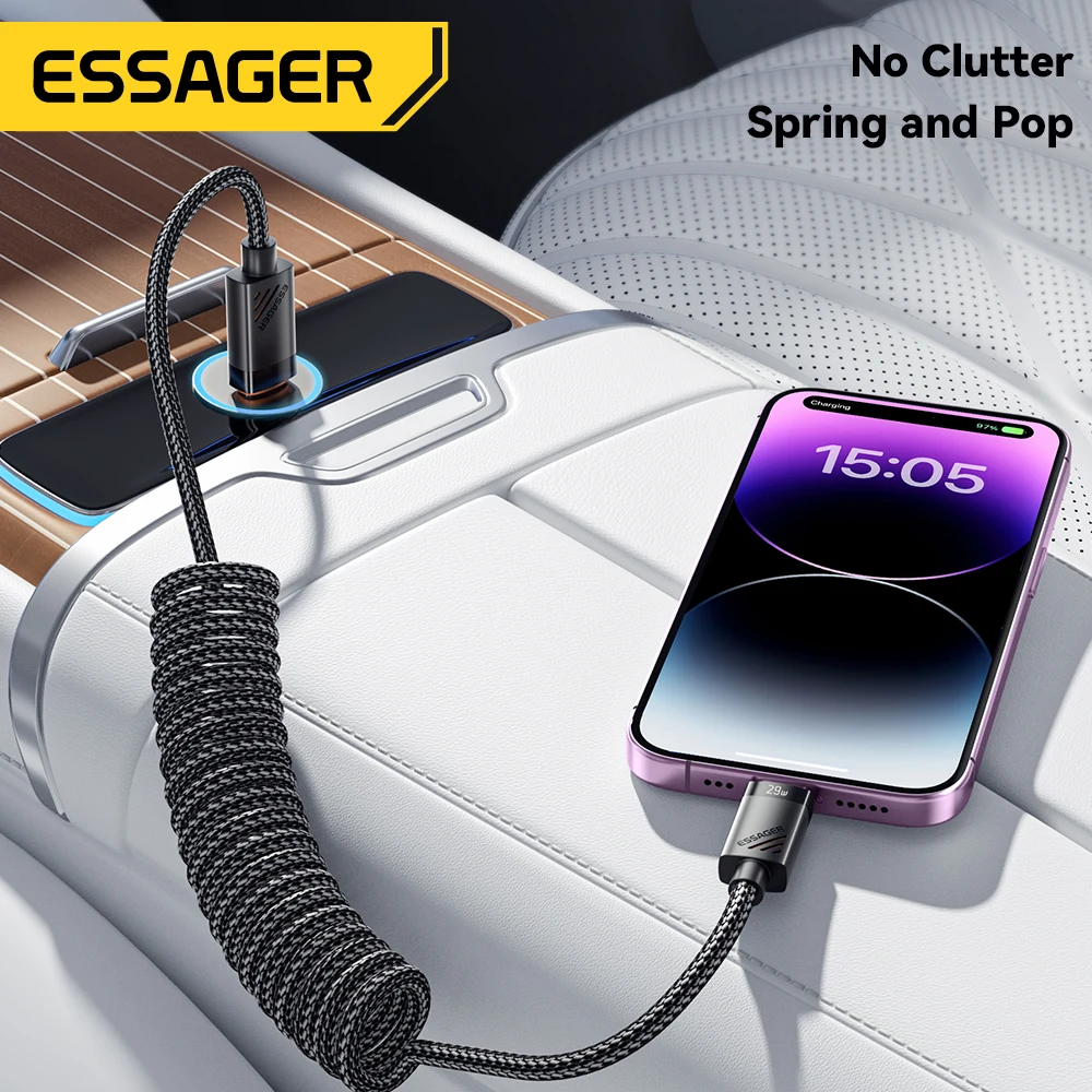 Essager Car USB C Cable PD 29W Fast Charging For Apple