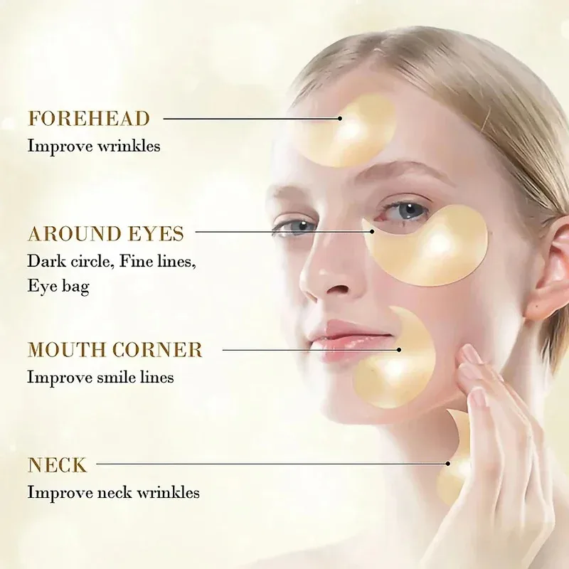 24K Gold Collagen Seaweed Hyaluronic Acid Repair Eye Mask Moisturizing Firming Anti Dark Circle Anti-wrinkle Eyes Skin Care collagen eye mask eye mask patch