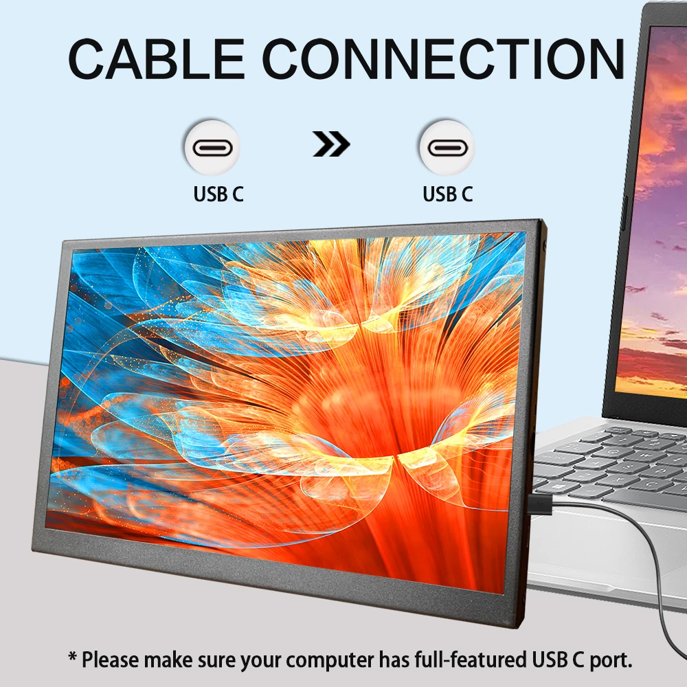 LESOWN USB C타입 와이드 모니터 8.9, 윈도우 PC용 소형 LCD 디스플레이, 확장 스크린, 10.1 인치, 1920x1200 IPS 16:10