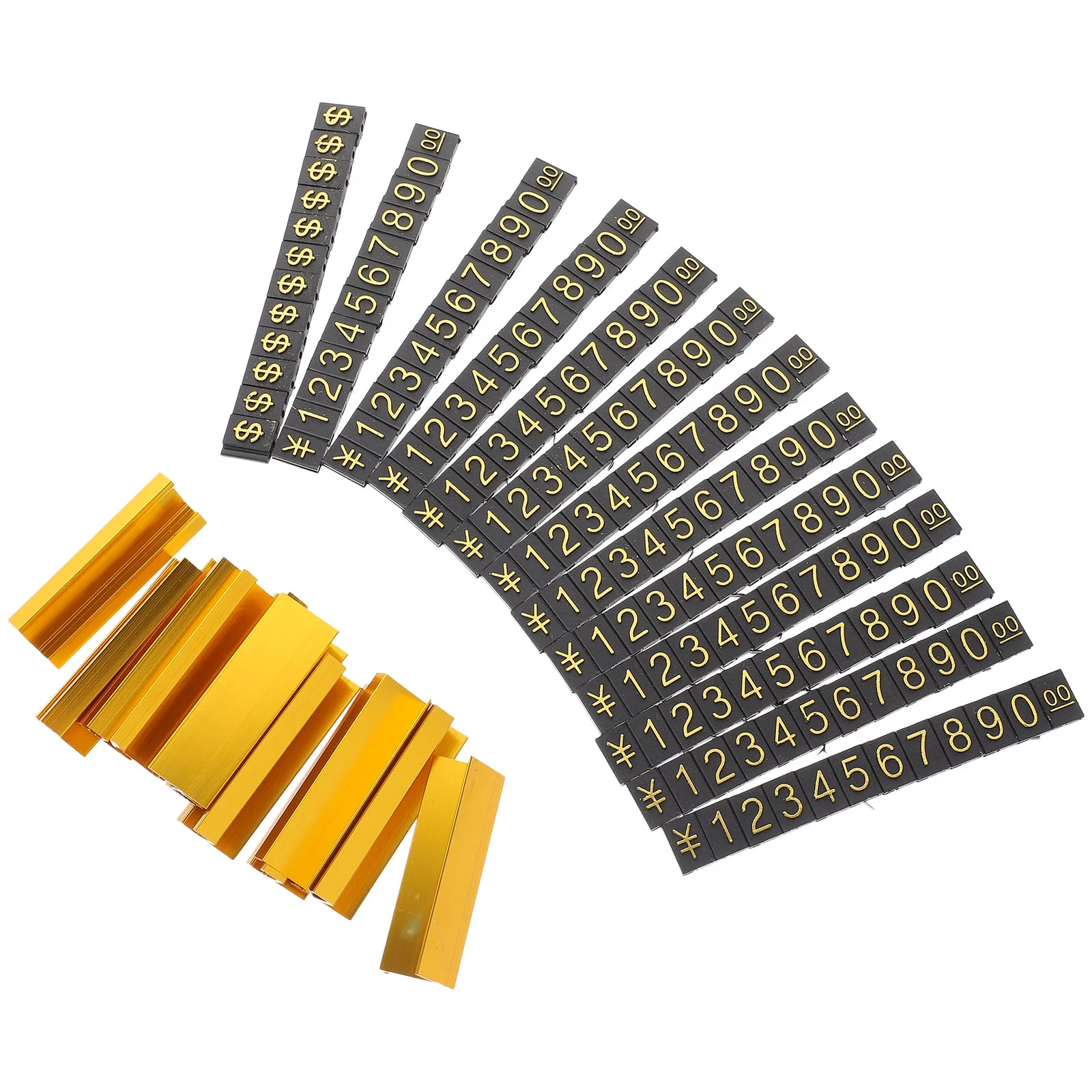 

12 Sets Counter Stand Tags Supermarket Price Display Boards Store Sign Number Shelf Small Abs